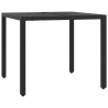 Ensemble à manger de jardin coussins 5pcs Noir Résine tressée 510604510604