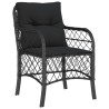 Ensemble à manger de jardin coussins 5pcs Noir Résine tressée 510605510605