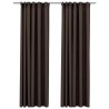 Rideaux occultants aspect lin et crochets 2 pcs Taupe 140x245cm 510607510607