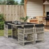 Ensemble à manger de jardin et coussins 5 pcs gris clair rotin 510612510612