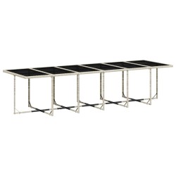 Ensemble à manger de jardin et coussins 5 pcs gris clair rotin 510612510612