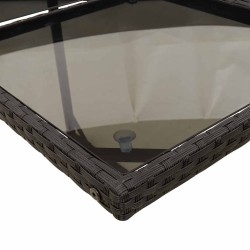 Ensemble à manger de jardin coussins 7pcs Noir Résine tressée 510613510613