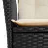 Ensemble à manger de jardin avec coussins 3 pcs Noir 510624510624