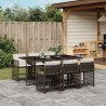 Ensemble à manger de jardin et coussins 7 pcs marron rotin 510625510625
