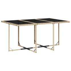 Ensemble à manger de jardin et coussins 7 pcs beige poly rotin 510631510631