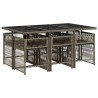 Ensemble à manger de jardin et coussins 7 pcs gris rotin 510632510632