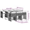 Ensemble à manger de jardin et coussins 7 pcs gris rotin 510632510632
