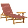 Chaises longues avec table rouge bois d'acacia solide et tissu 510636510636