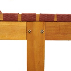 Chaises longues avec table rouge bois d'acacia solide et tissu 510636510636