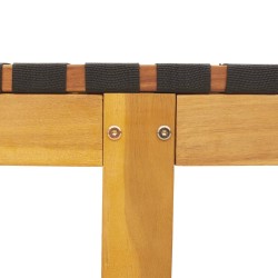 Chaises longues lot de 2 avec table noir bois massif d'acacia 510640510640