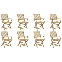 Chaises de jardin pliantes lot de 8 54x61x88 cm bois d'acacia 510641510641
