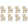 Chaises de jardin pliantes lot de 8 54x61x88 cm bois d'acacia 510641510641