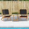 Chaises pliables de jardin lot de 2 avec table noir bois massif 510643510643