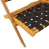 Chaises pliables de jardin lot de 2 avec table noir bois massif 510643510643