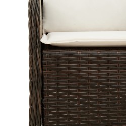 Ensemble à manger de jardin 5 pcs et coussins marron poly rotin 510648510648