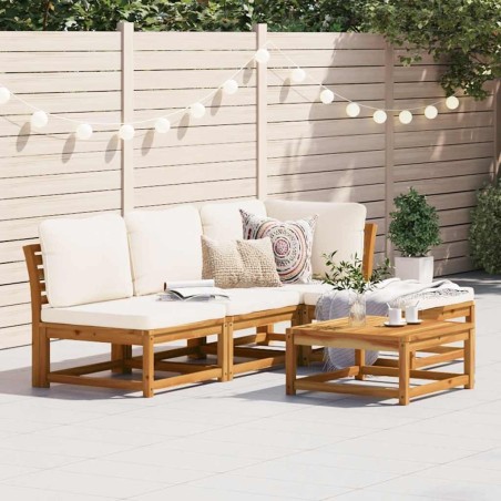 Salon de jardin avec coussins 5 pcs Bois d'acacia solide 510649510649