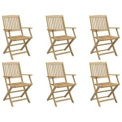 Chaises de jardin pliantes lot de 6 54x61x88 cm bois d'acacia 510656510656
