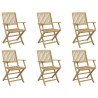 Chaises de jardin pliantes lot de 6 54x61x88 cm bois d'acacia 510656510656