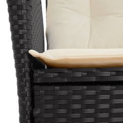 Ensemble à manger de jardin avec coussins 3 pcs Noir 510665510665