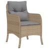 Ensemble à manger de jardin et coussins 3 pcs Beige poly rotin 510668510668