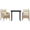 Ensemble à manger de jardin et coussins 3 pcs Beige poly rotin 510670510670