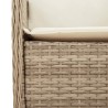 Ensemble à manger de jardin et coussins 3 pcs Beige poly rotin 510670510670