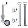 Roue cric de remorque 60 mm 2 tubes de support 2 pinces fendues 510674510674