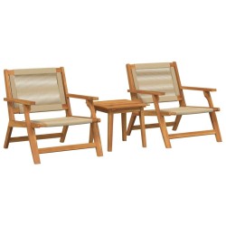 Chaises de jardin avec table 3 pcs Beige Bois d'Acacia Massif 510677510677