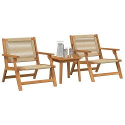 Chaises de jardin avec table 3 pcs Beige Bois d'Acacia Massif 510677510677