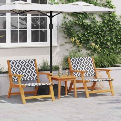Chaises de jardin avec table 3 pcs Noir et Blanc 510680510680
