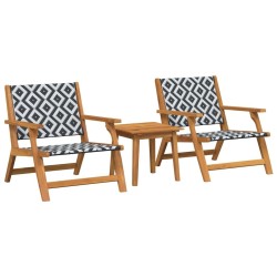 Chaises de jardin avec table 3 pcs Noir et Blanc 510680510680