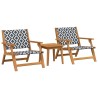 Chaises de jardin avec table 3 pcs Noir et Blanc 510680510680