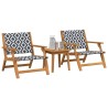 Chaises de jardin avec table 3 pcs Noir et Blanc 510680510680