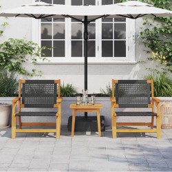 Chaises de jardin avec table 3 pcs Noir Bois d'Acacia Massif 510682510682