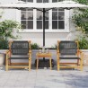 Chaises de jardin avec table 3 pcs Noir Bois d'Acacia Massif 510682510682