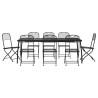 Ensemble à manger de jardin 9 pcs anthracite métal maille 510687510687