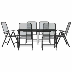 Ensemble à manger de jardin 7 pcs anthracite métal maille 510688510688