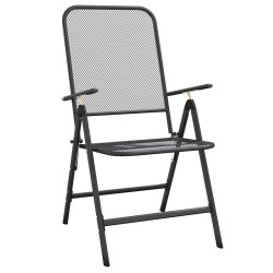 Ensemble à manger de jardin 7 pcs anthracite métal maille 510688510688