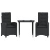 Ensemble à manger de jardin avec coussins 3 pcs Noir 510691510691
