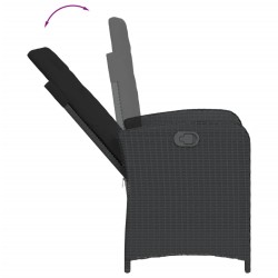 Ensemble à manger de jardin avec coussins 3 pcs Noir 510691510691