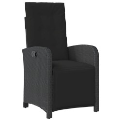 Ensemble de bistro 3 pcs avec coussins noir résine tressée 510693510693