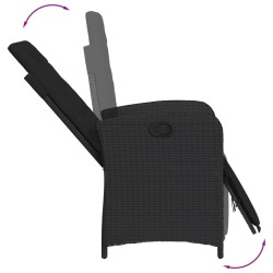Ensemble de bistro 3 pcs avec coussins noir résine tressée 510693510693