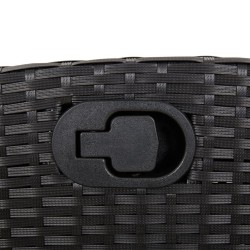 Ensemble de bistro 3 pcs avec coussins noir résine tressée 510693510693