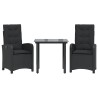 Ensemble à manger de jardin avec coussins 3 pcs Noir 510695510695