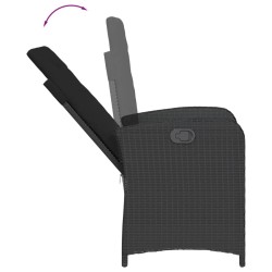 Ensemble à manger de jardin avec coussins 3 pcs Noir 510695510695