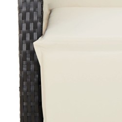 Ensemble de bistro 3 pcs avec coussins noir résine tressée 510696510696