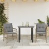 Ensemble de bistro 3 pcs coussins mélange beige résine tressée 510704510704