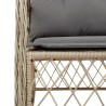 Ensemble de bistro 3 pcs coussins mélange beige résine tressée 510706510706