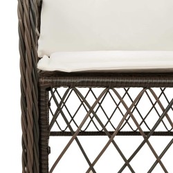 Ensemble à manger de jardin 5 pcs et coussins marron poly rotin 510708510708
