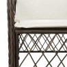Ensemble à manger de jardin 5 pcs et coussins marron poly rotin 510708510708